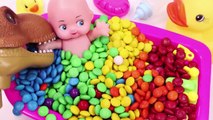 Learn Colors MandMs Chocolate Baby Doll Bath Time and Ice Cream Cups Surprise Toys