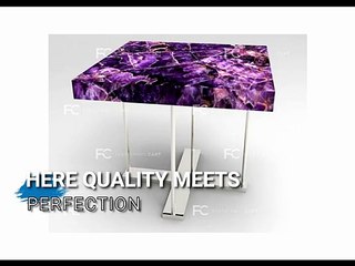 Natural Gemstone Fabricated Coffee Table