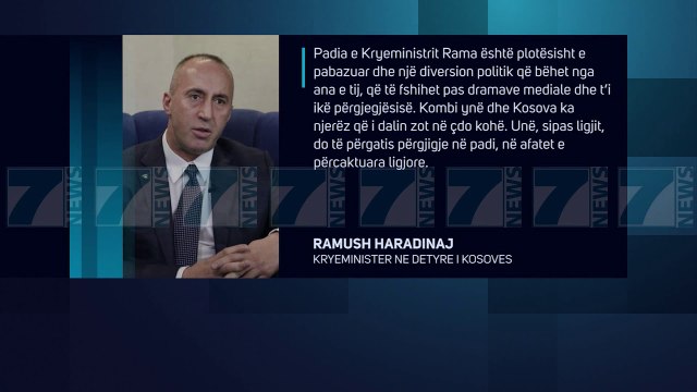 RAMA E PADIT PER SHPIFJE, I PERGJIGJET HARADINAJ - News, Lajme - Kanali 7