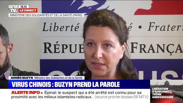 Agnès Buzyn sur le coronavirus: Il y a autour de 600 personnes diagnostiquées avec ce virus en Chine