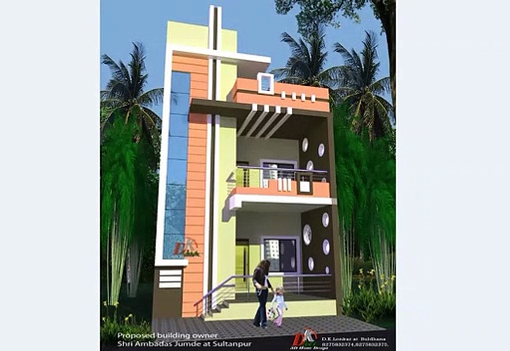 22 ft WIDE HOUSE FRONT ELEVATIONS WITH COLOR OPTIONS