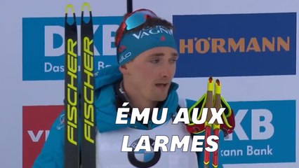 L’émotion du biathlète Fabien Claude dont le père est porté disparu au Canada