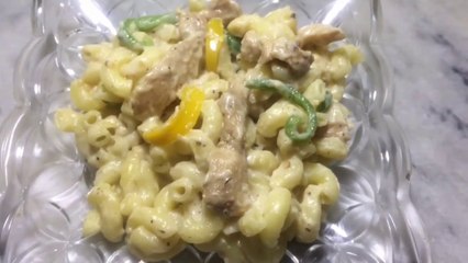 下载视频: Chicken White Sauce Pasta ( without cheese) -Pasta in White Sauce