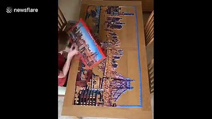 Time-lapse shows 56-hour operation behind UK student's 4,000 piece jigsaw puzzle