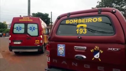 Acidente é registrado na Rua Paraná, esquina com a Rua Francisco Bartinik