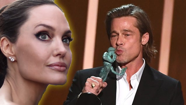 Angelina Jolie Reacts To Brad Pitt & Jennifer Aniston Reunion At SAG Awards