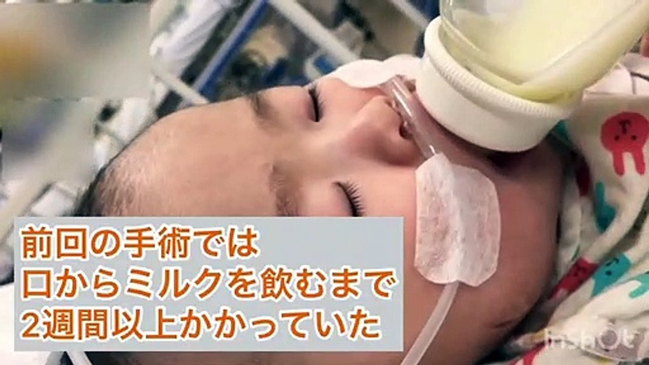【手術後3日目】赤ちゃんミルクを飲む様子
