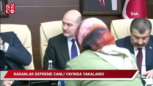 Bakanlar depreme canlı yayında yakalandı