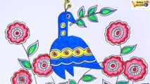 Drawing For Kids,Artistic Madhubani Drawing For Kids, Madhubani Motifs,Madhubani Drawing Tutorial