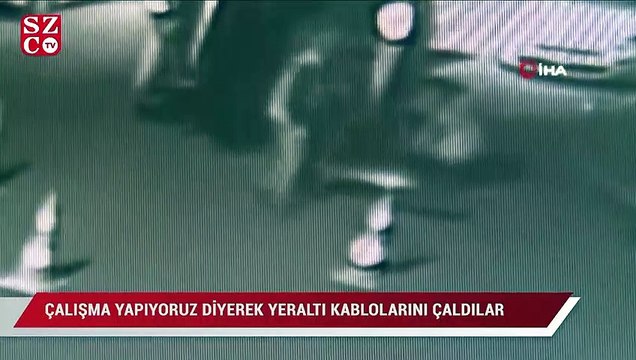 Kepçeyle yolu kapattılar, çalışma yapıyoruz diyerek yeraltı kablolarını çaldılar