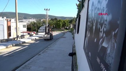 Muğla bodrum'daki sokak ve caddelerde bakım onarım çalışması