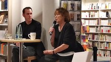 jane Birkin à la librairie Payot à Genève