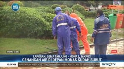 Genangan Air di Depan Monas Sudah Surut