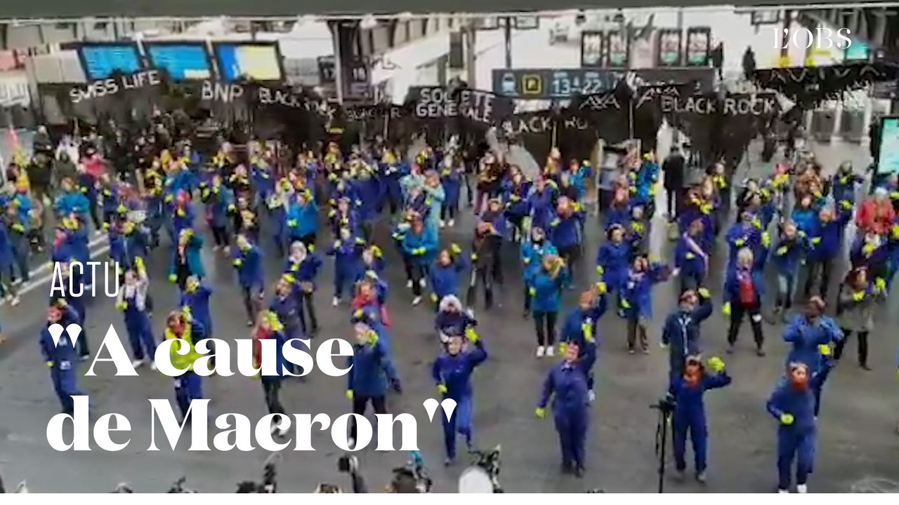 "A cause de Macron" : un flash-mob à la gare de l'Est par Attac