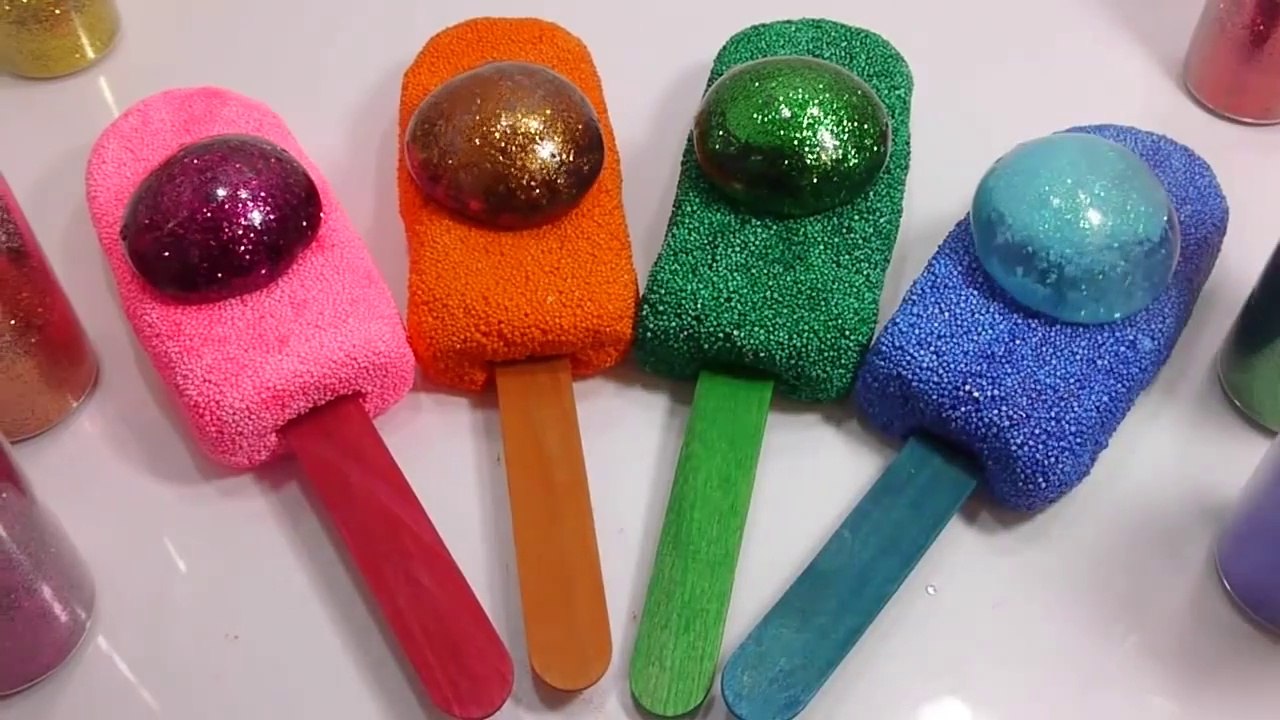 Water Balloons Icecream Glitter Slime Glue Learn Colors Slime Combine