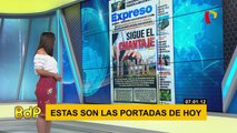 PAMELA ACOSTA LEE LAS PORTADAS DEL DIA EN BUENOS DIAS PERU 24.01.2020