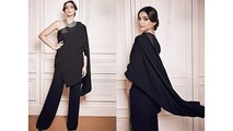 Sonam Kapoor Looks Amazing In Black Tuxedo Style Saree | Boldsky