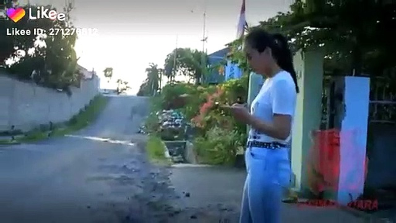 Girl doing to her father