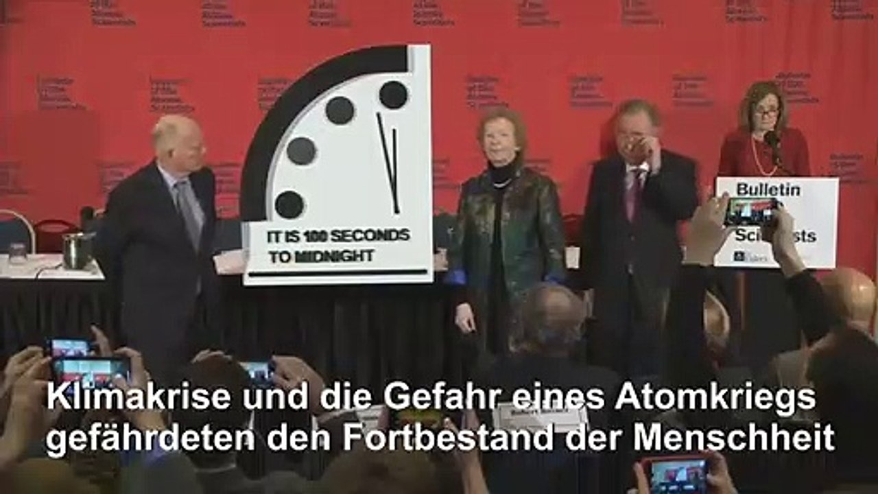 'Weltuntergangsuhr' steht 100 Sekunden vor Mitternacht