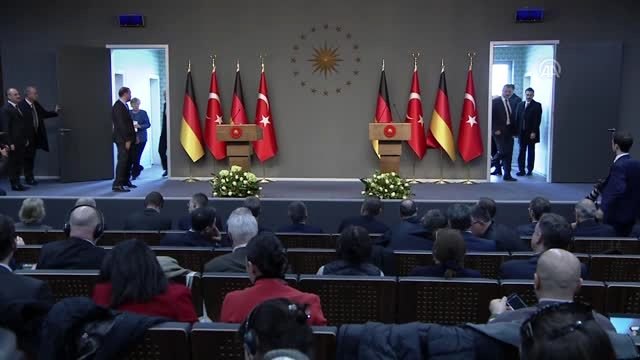 Cumhurbaşkanı Erdoğan - Almanya Başbakanı Merkel ortak basın toplantısı (1)