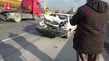 İstanbul'da feci kaza! Otomobil hurdaya döndü