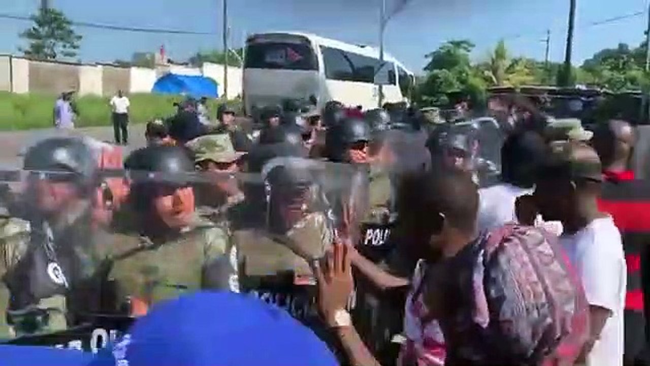 GUARDIA NACIONAL MEXICANA VS MIGRANTES AFRICANOS....