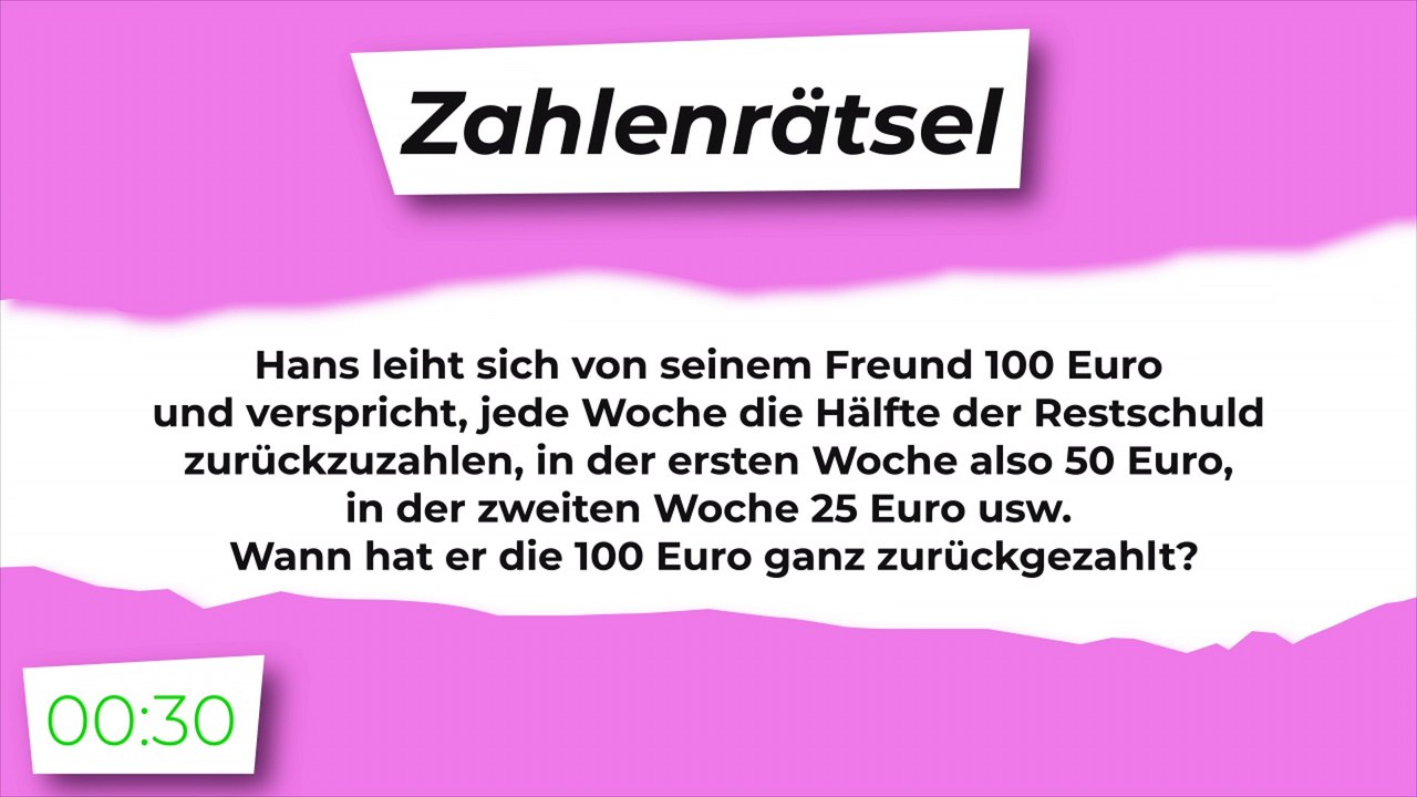 Zahlenrätsel: Schulden