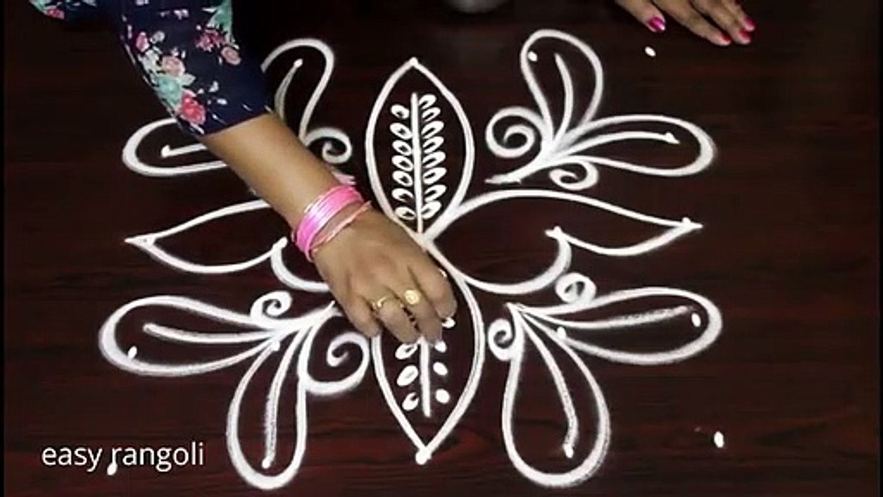 Beautiful muggulu design with 5 dots    easy rangoli    new simple kolam