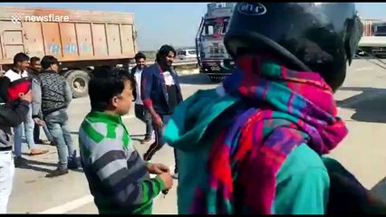 Two-seater aircraft makes emergency landing on highway near Delhi