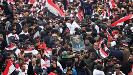 Thousands rally in Baghdad against US military presence