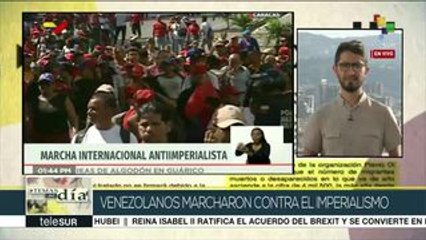 Venezolanos salen a las calles para marchar contra el imperialismo
