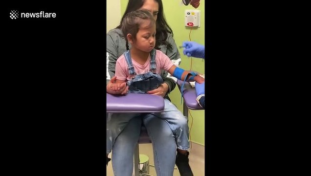 'It's not so bad': Five-year-old leukemia fighter isn't phased by needles