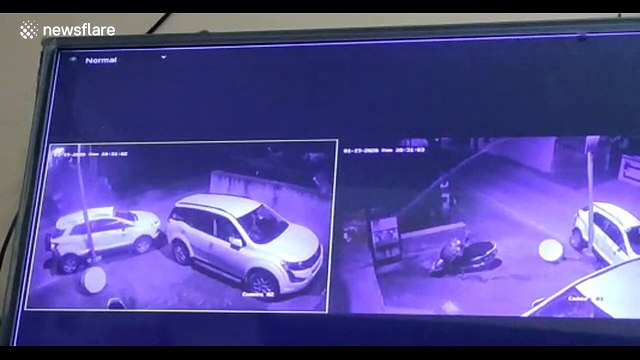 CCTV footage captures driver being thrown through window after car flips over TWICE in northern India