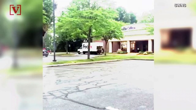 FedEx Driver Caught on Camera Carelessly Throwing Packages into Van