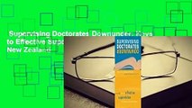 Supervising Doctorates Downunder: Keys to Effective Supervision in Australia and New Zealand
