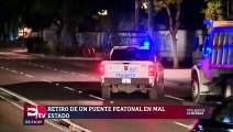 Retiran puente peatonal en mal estado en Insurgentes Norte
