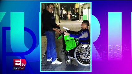 Joven en silla de ruedas pide una oportunidad para laborar en Uber Eats