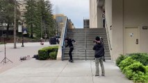 Skateboarder Jumping Over Flight of Stairs Faceplants Hard onto Concrete