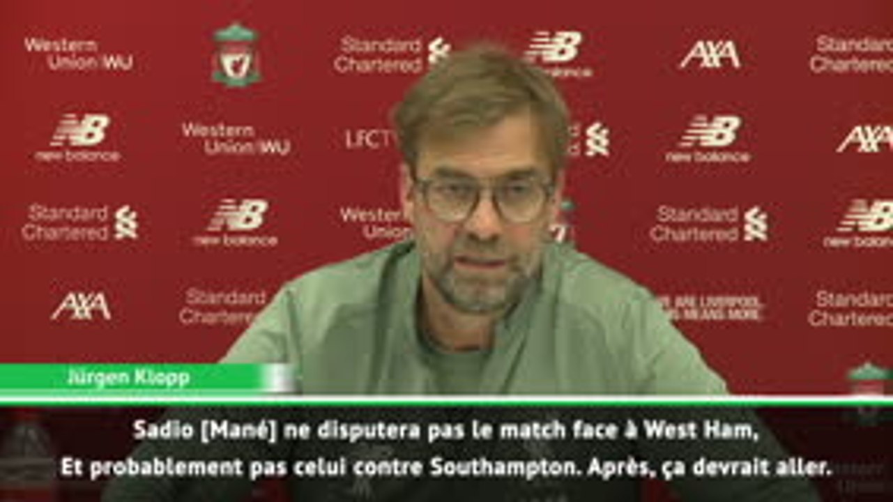 18e j. (en retard) - Klopp confirme l'absence de Mané