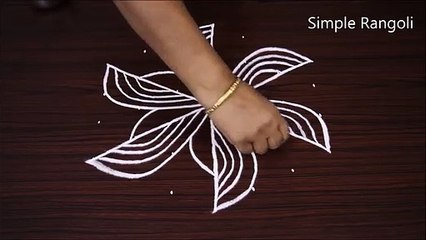 Beautiful Rangole Design with 7 dots    Simple n easy kolam designs    Cute muggulu design
