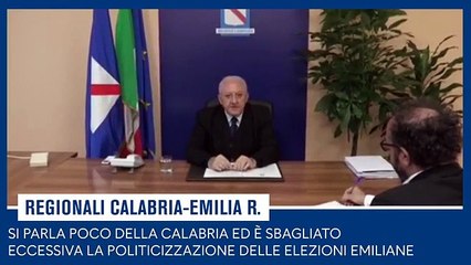 De Luca - Eccessiva politicizzazione delle elezioni in Emilia Romagna (24.01.20)