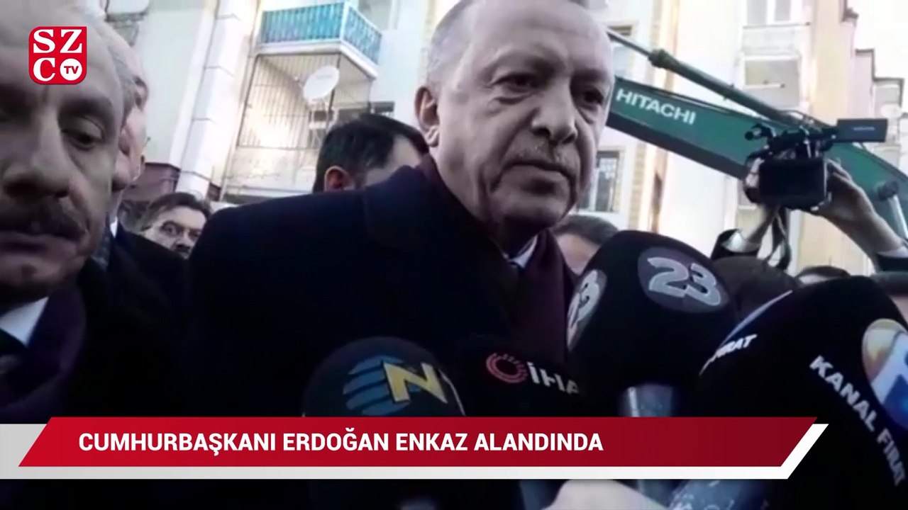 Cumhurbaşkanı Erdoğan enkaz alanında