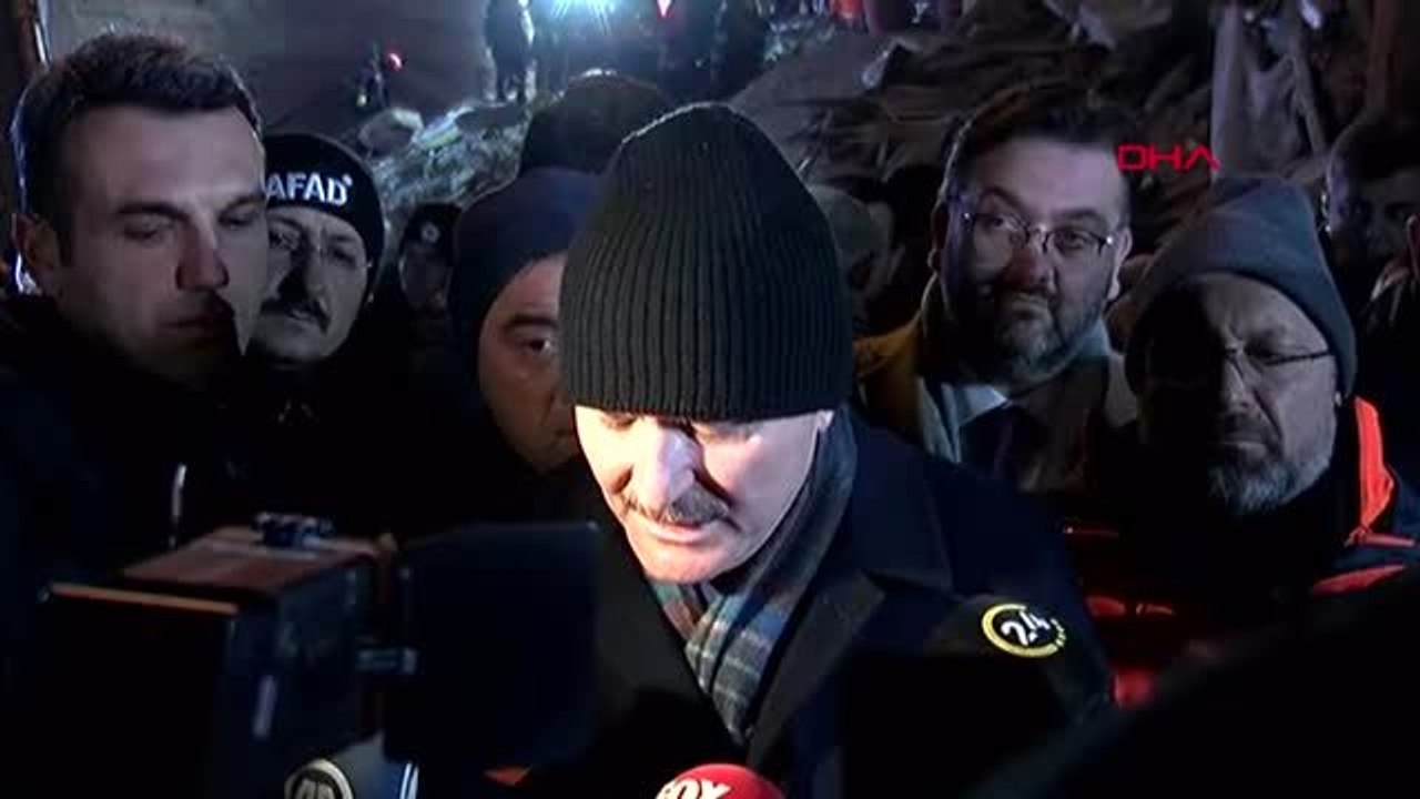 Bakan soylu, bakan koca ve bakan kurum deprem bölgesinde açıklamalarda bulundu