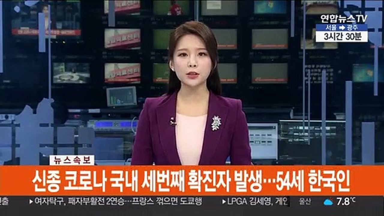 신종 코로나 국내 세번째 확진자 발생…54세 한국인