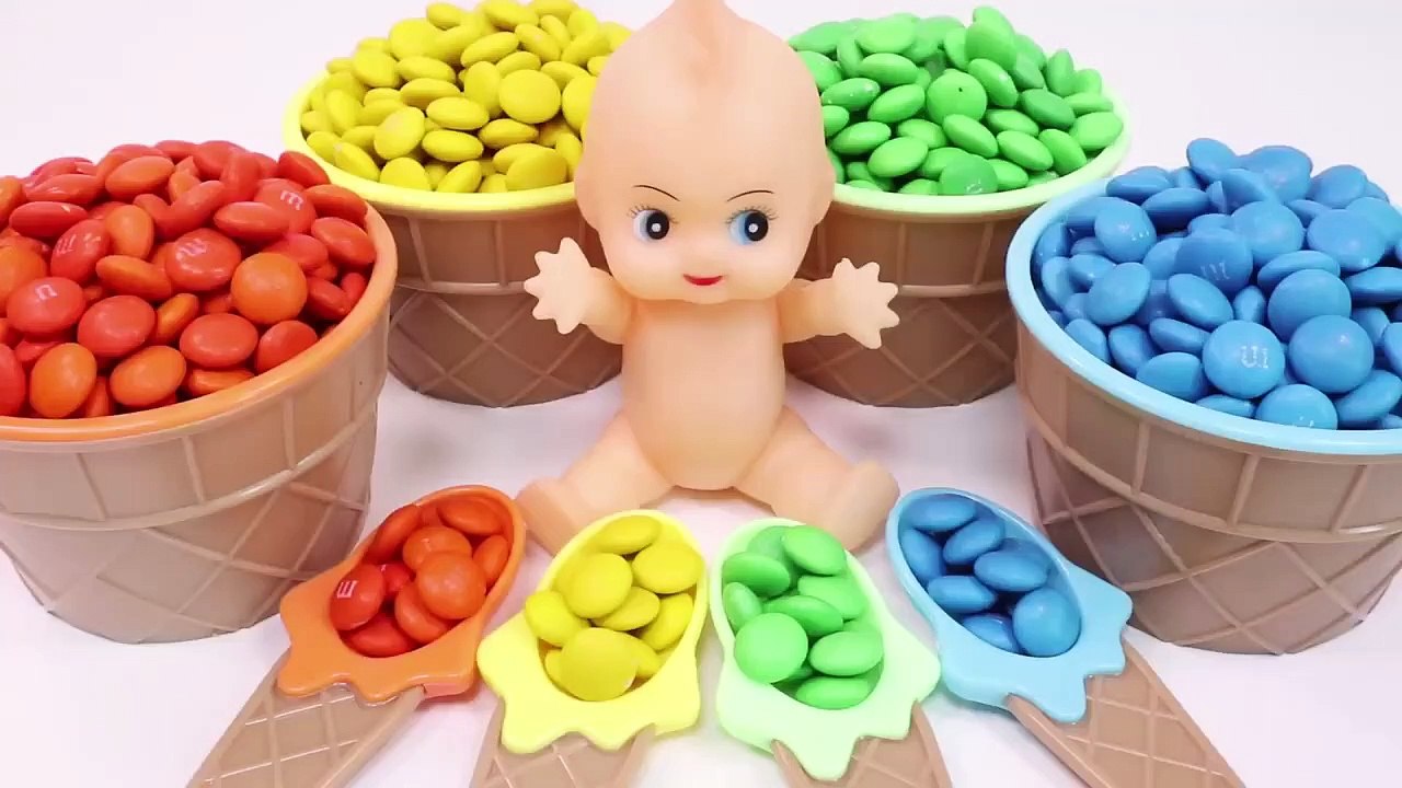 Learn Colors Baby Doll MandMs Chocolate Finger Family Song Surprise