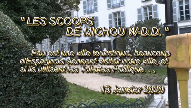 LES SCOOPS DE MICHOU W-D.D. - 15 JANVIER 2020 - PAU - POUR SORTIR DES TOILETTES PUBLIQUE EXPLICATIONS EN FRANÇAIS ET EN ANGLAIS. . .