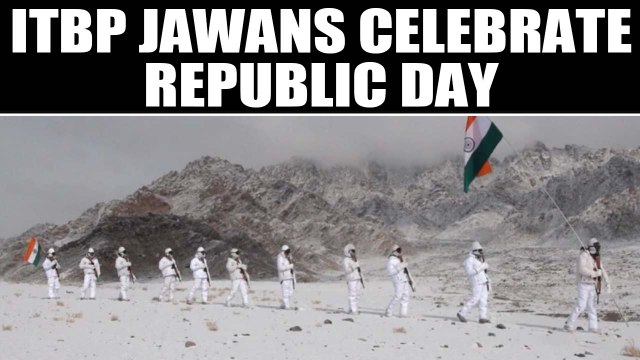 ITBP Jawans celebrate 71st Republic Day at 17000 feet & minus 20 degrees at Ladakh |Oneindia News