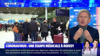 Coronavirus: une équipe médicale à Roissy - 25/01