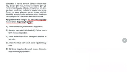 Sıradışı Analiz Yayınları TYT 4. Deneme Sınavı - Türkçe 28. Soru