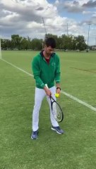 Tennis - Novak Djokovic shows some good tricks